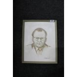 George Patterson : Portrait of a man wearing a tie, oil on canvas, 38 cm x 30 cm, signed, framed.