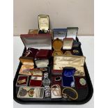 A large quantity of costume jewellery, contemporary pocket watch, gent's wristwatch,