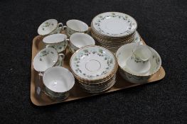 A tray of forty piece antique bone china Staffordshire tea service