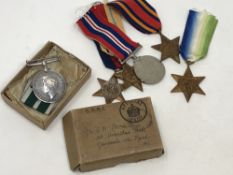 Six WWII medals to include Royal Naval Reserve Long Service and Good Conduct Medal named to 423 E.C.