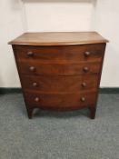 A 19th century bow-fronted mahogany commode chest,