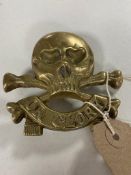 A reproduction solid brass Lancers Regiment 'Death of Glory' buckle