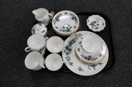 A tray of twenty-three piece Wedgwood Anemone tea set