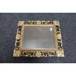 A Victorian decorative gilt framed mirror, height 42cm,