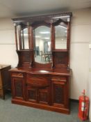 A Victorian style mahogany mirror backed sideboard,