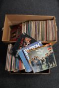 Two boxes of large quantity of LP records - classical, musicals,