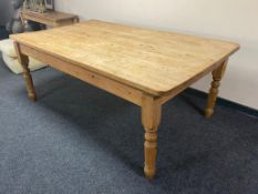 A pine farmhouse kitchen table