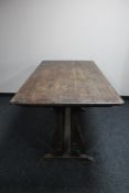 An oak refectory dining table