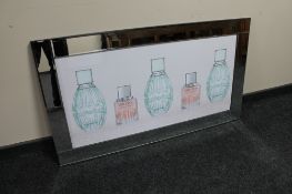 An all glass framed Jimmy Choo perfume bottle print with glitter decoration