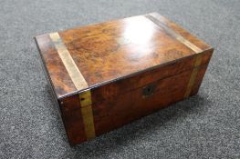 A Victorian burr walnut writing box