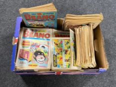 A box of a good collection late 20th century Beano and Dandy comics