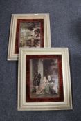 Two cream and gilt framed antiquarian chrystoleums