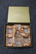 A boxed Essence RCM lead crystal whisky decanter and four glasses