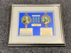 A framed Zulu Wars montage depicting Lieutenant John Rouse Merriott Chard and Lieutenant Gonville