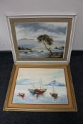 Two framed continental school oils on board,