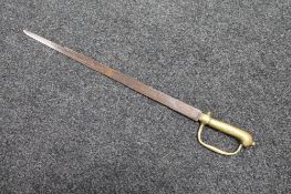 An early 19th century brass handled infantry sword