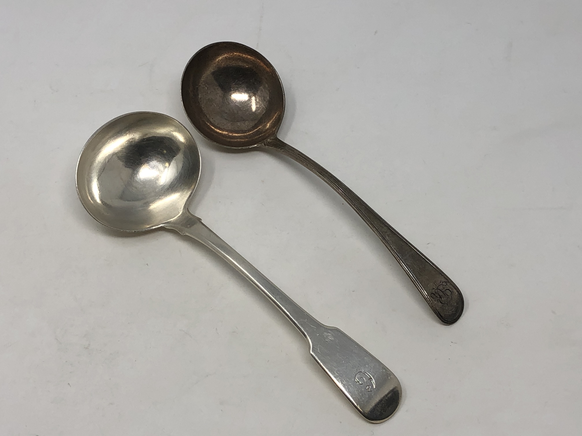 Two Georgian silver ladles