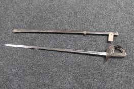 A British infantry officer's sword in sheath