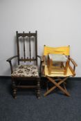 An oak armchair,