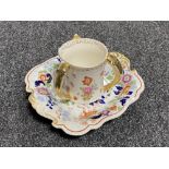 A continental scalloped edged floral pattern dish and a loving mug