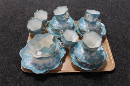 A tray of forty piece antique china Venice tea service