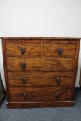 A Victorian mahogany five drawer chest