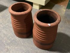 A pair of chimney pots