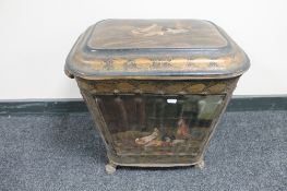 An early Victorian Toleware coal receiver,