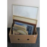 A box of vintage photograph album, box of 78's,