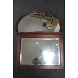 Two Edwardian mahogany framed mirrors