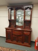 A Victorian style mahogany mirror backed sideboard,