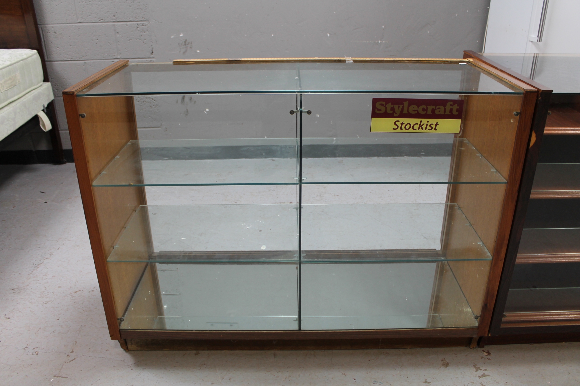A twin section shop haberdashery-type display cabinet fitted with trays and a further 20th century - Image 2 of 2