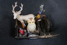 A box of contemporary animal figures,