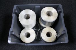 A box of six spools of binding ribbon