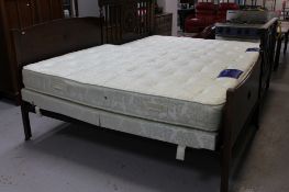 A mahogany 4'6 bed frame with Harrison Jade pocket sprung interior