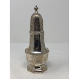 A fine quality large silver sugar castor, 301g, height 21cm.