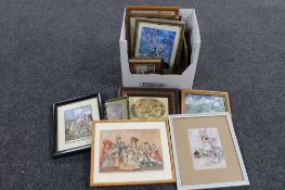 A box of 20th century nursery prints