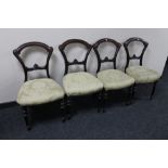 A set of four Victorian mahogany dining chairs