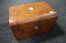 A Victorian walnut work box