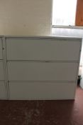 Three drawer metal document chest