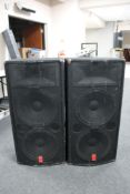 A pair of Fender Electrics floor standing PA speakers