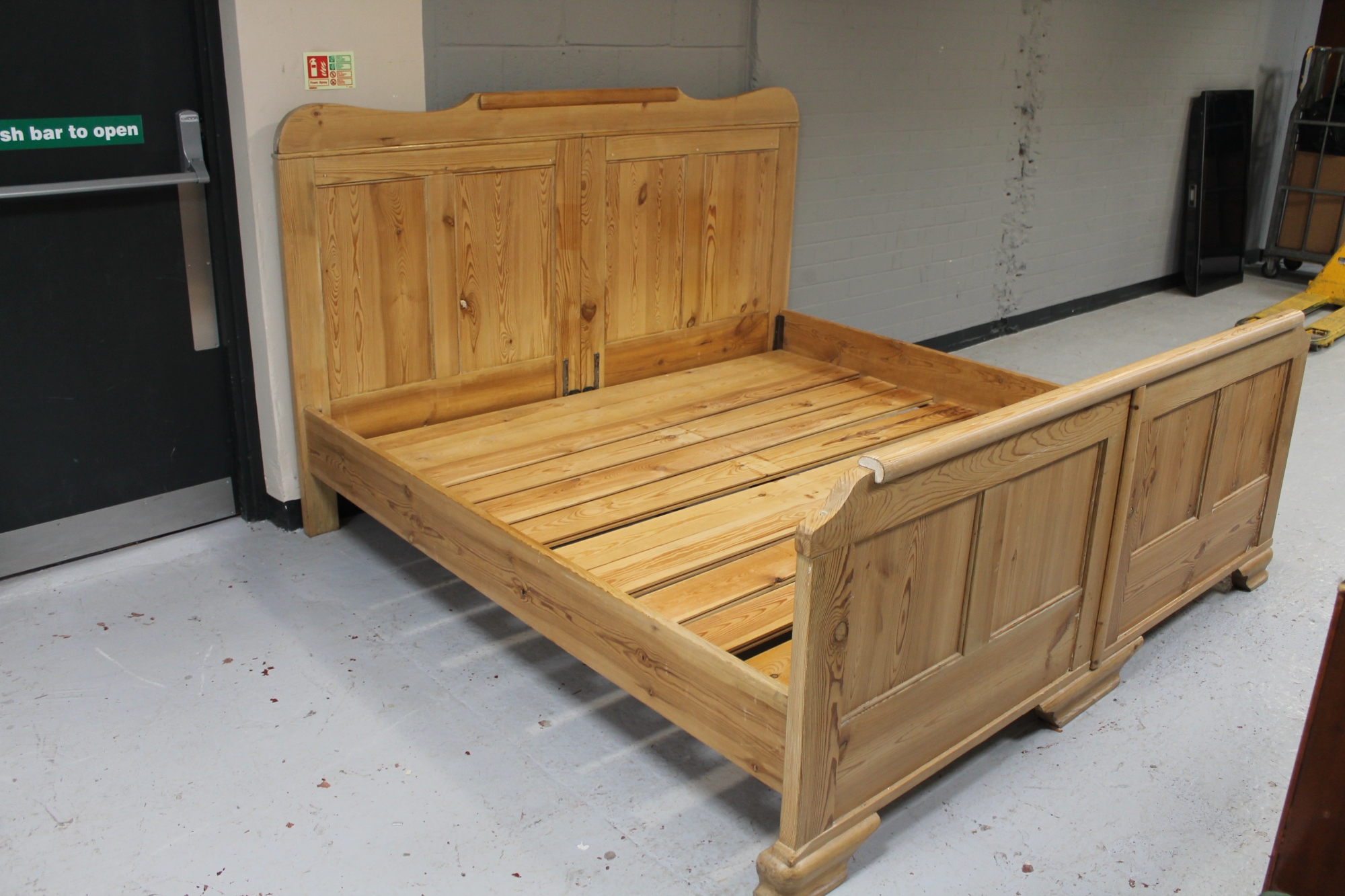 A 6' pine bed frame