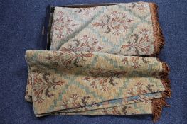 Three tapestry bed throws