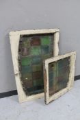 Two leaded stained glass windows