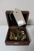 A brass ship's Sextant by Lock of London in fitted box