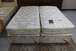 A pair of Vi-Spring Noblesse 3' divan sets (zip together to make super kingsize)