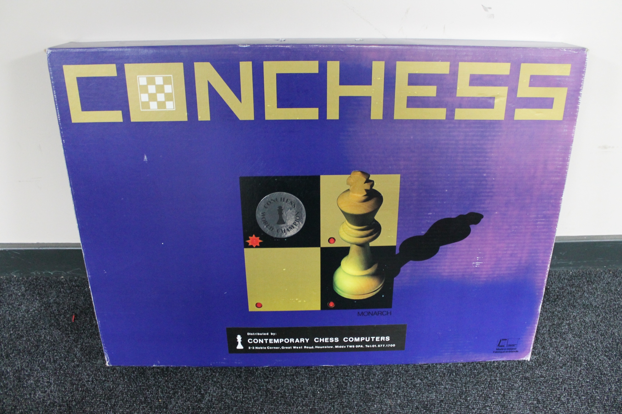 A boxed Conchess electronic chess set