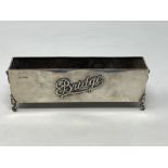 An Edwardian silver Bridge box, Chester 1909, length 21cm.