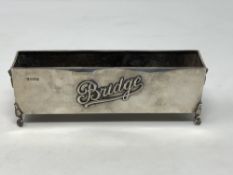 An Edwardian silver Bridge box, Chester 1909, length 21cm.