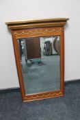 A mahogany and parcel gilt framed French style hall mirror